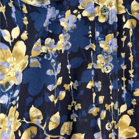 Baxter & Wells Button Down Jacket Women’s Size Medium Blue Floral Front Pockets - Picture 4 of 5